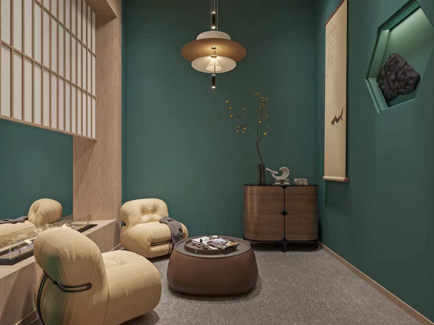 ​新中式茶楼 ​整体色调温和雅致 ​沉稳大气舒适自然-0