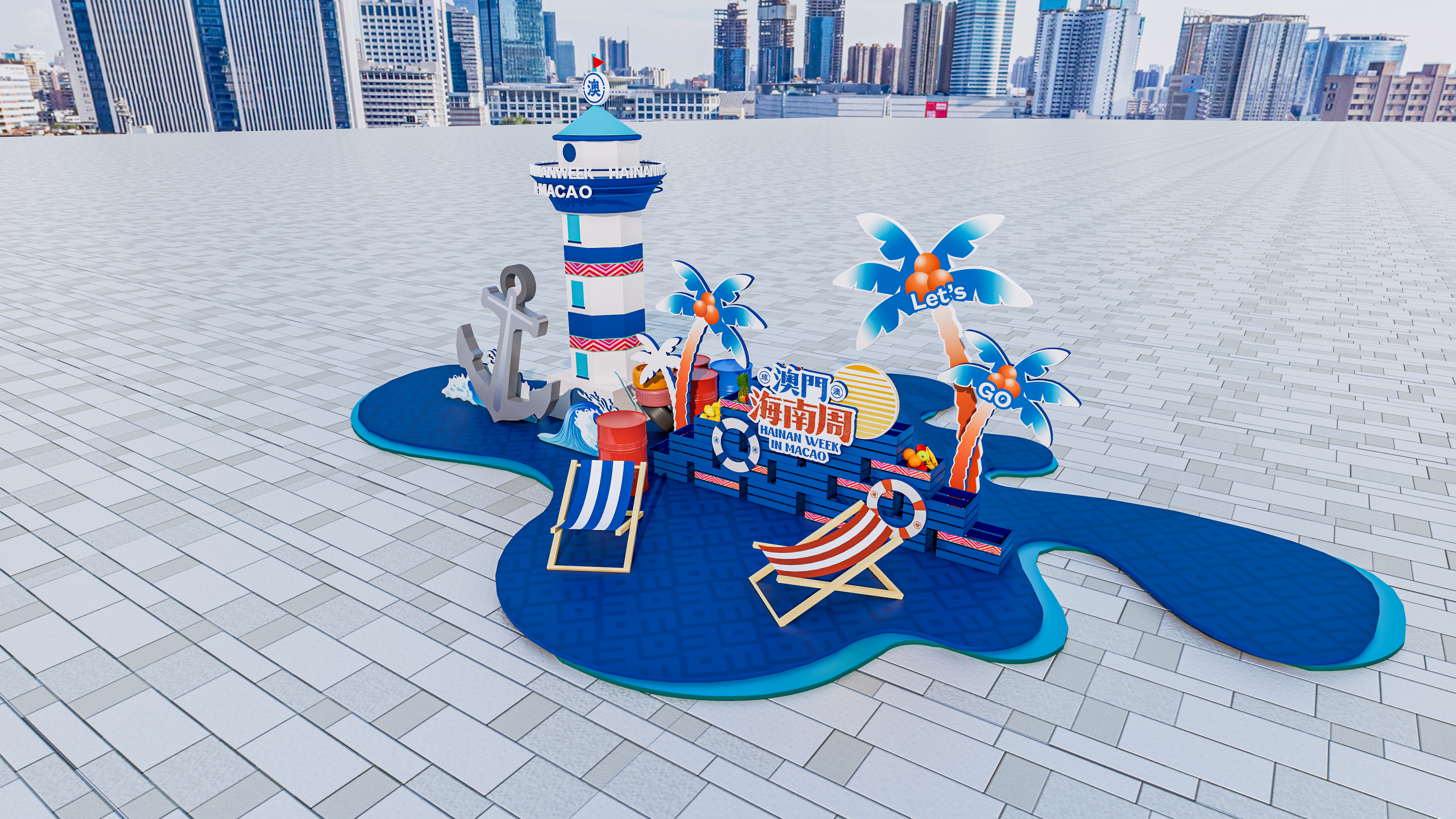 商业美陈活动 澳门海南周活动美陈设计丨中国澳门-11