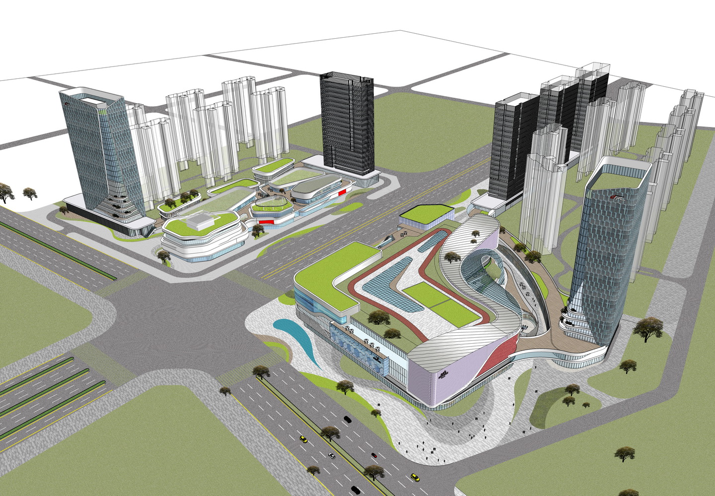 现代商业综合体SU模型-6