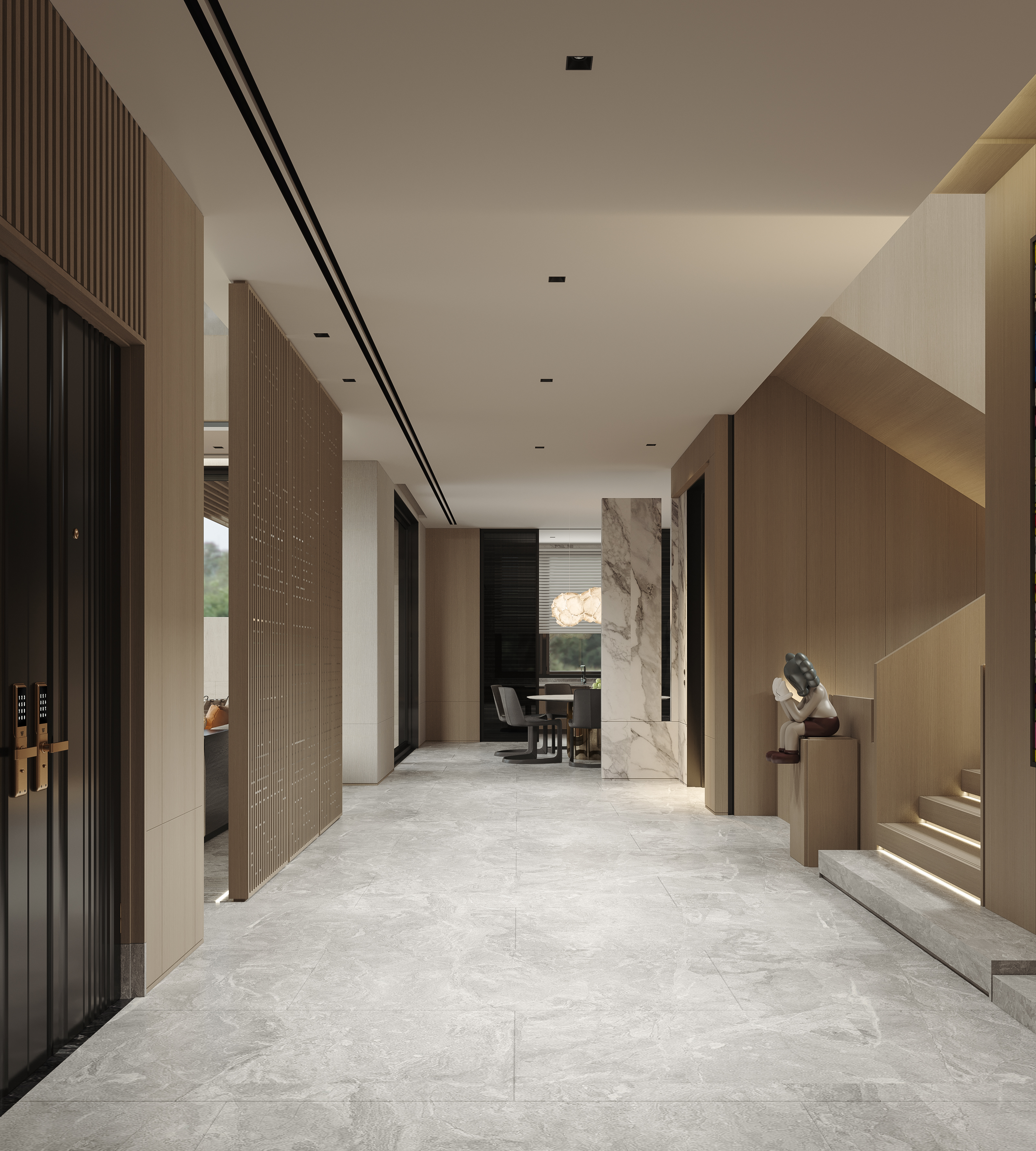 现代别墅客餐厅-35