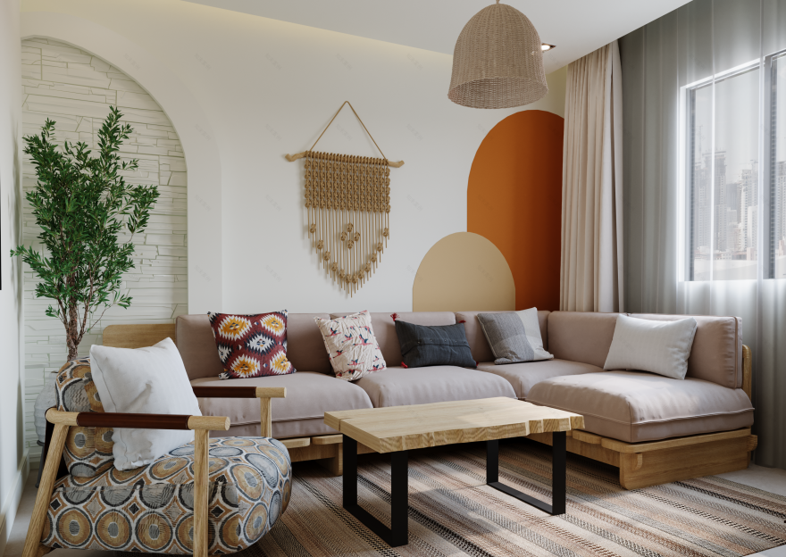 Boho living 室内设计丨埃及亚历山大丨All design studio-4