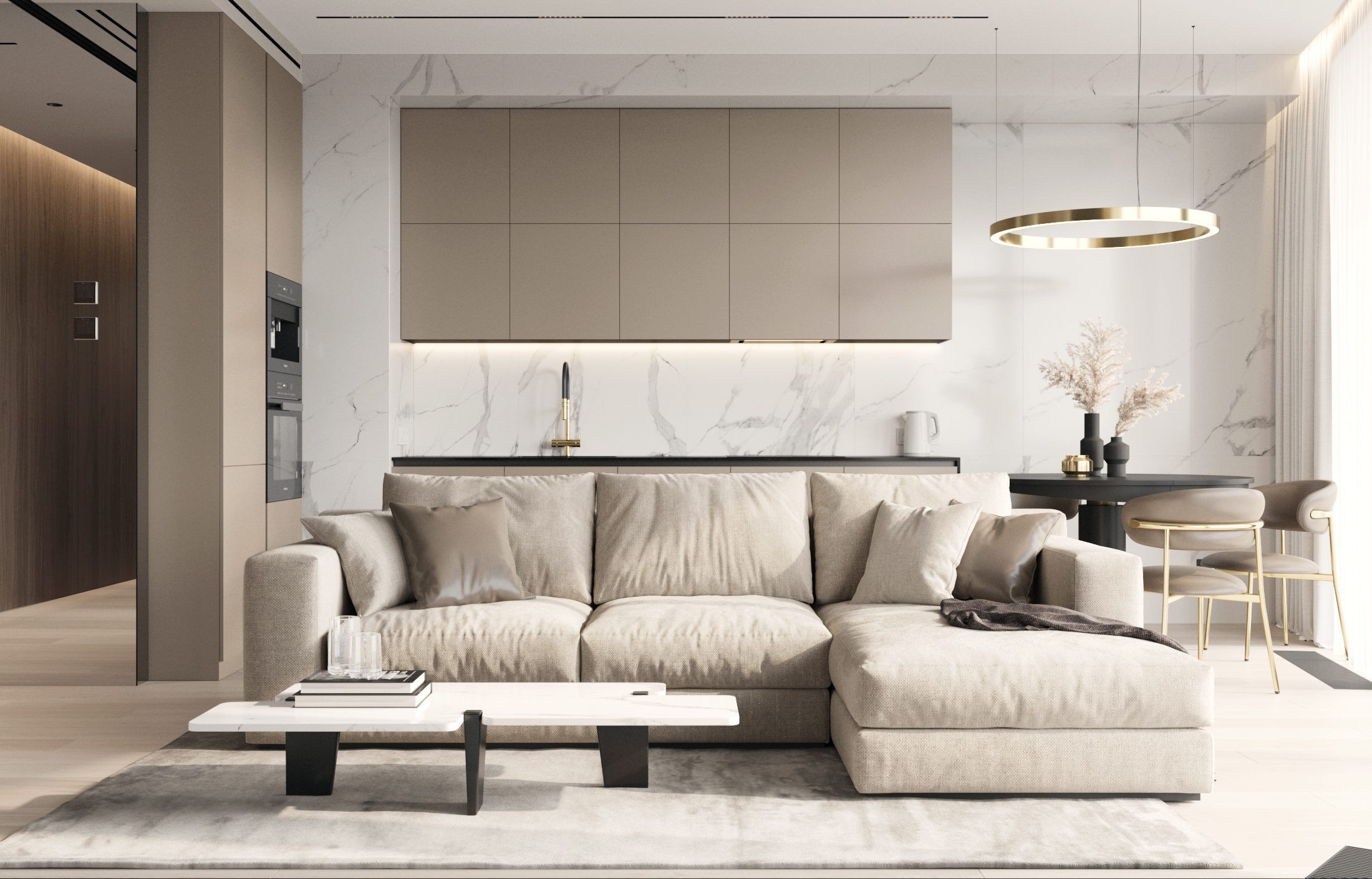 95㎡浅色系公寓设计 既舒适又精致-4