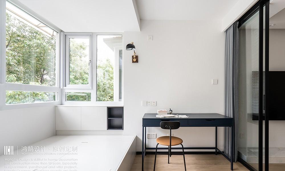 鸿鹄设计上海平层 | 多功能榻榻米书房++ 阳台，美观实用-2