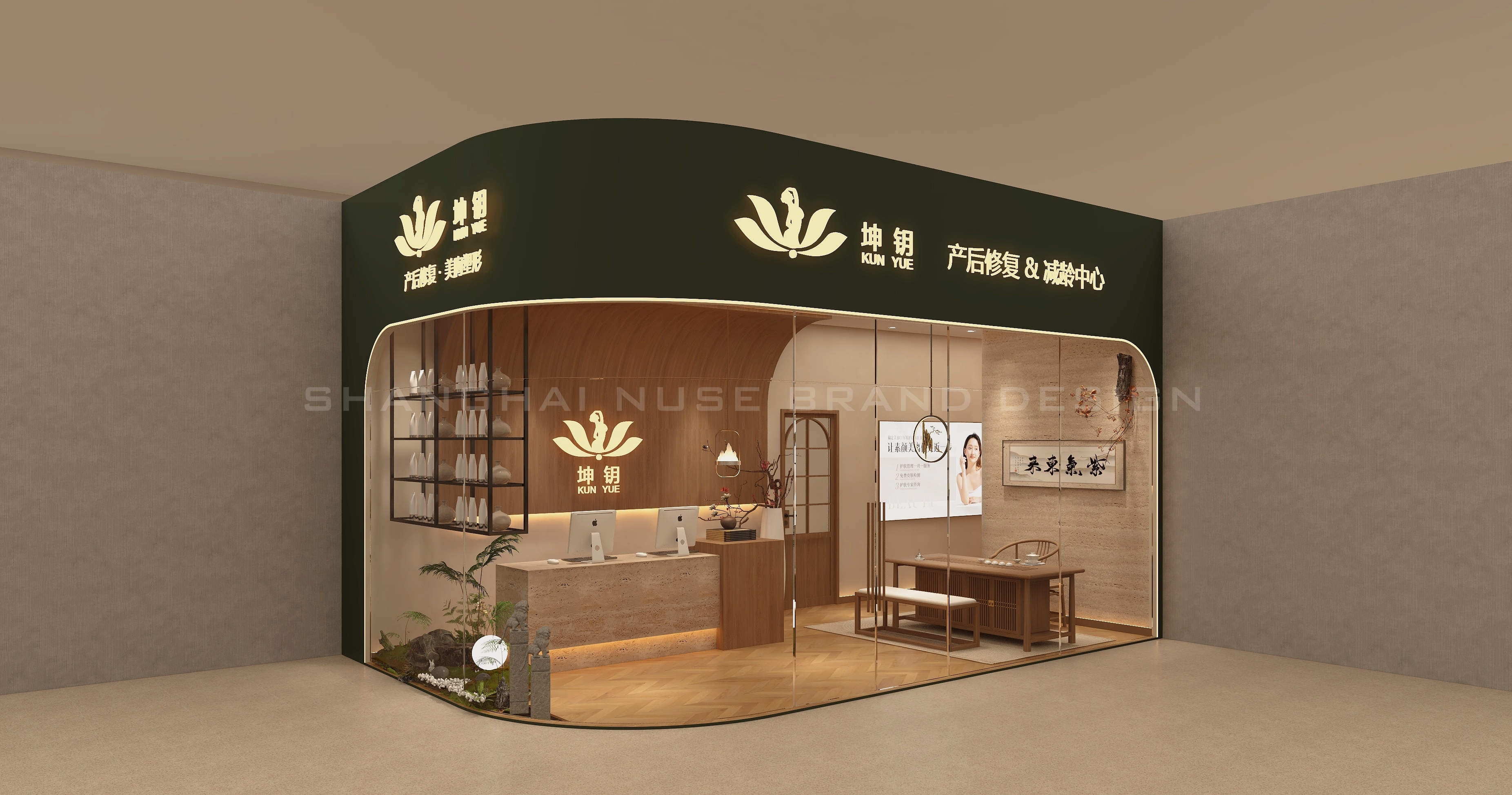 新中式风格产康空间设计丨木村空间设计有限公司-1