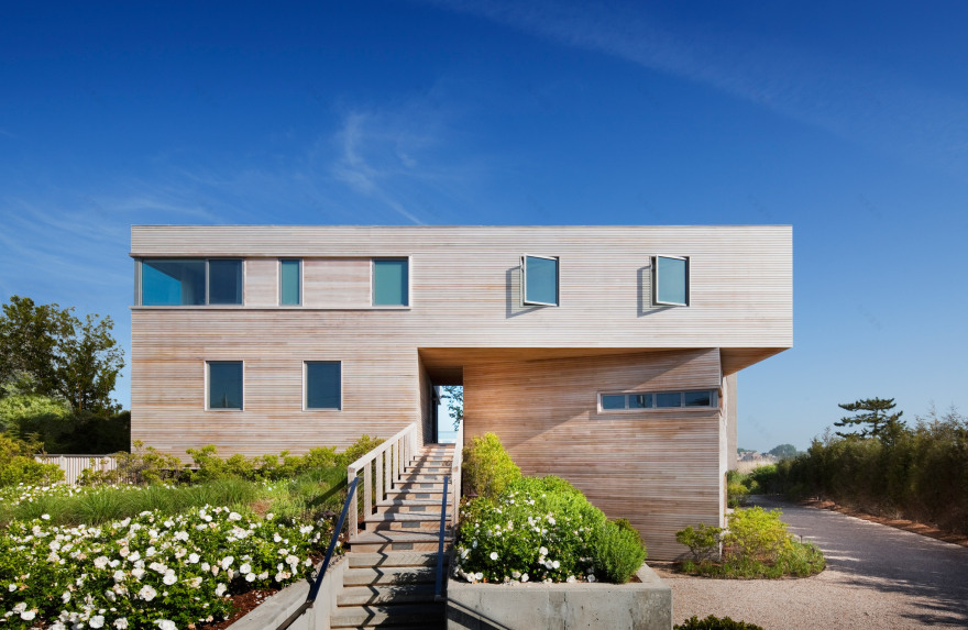 Leroy Street Studio lifts Hamptons house above the water on stilts-5