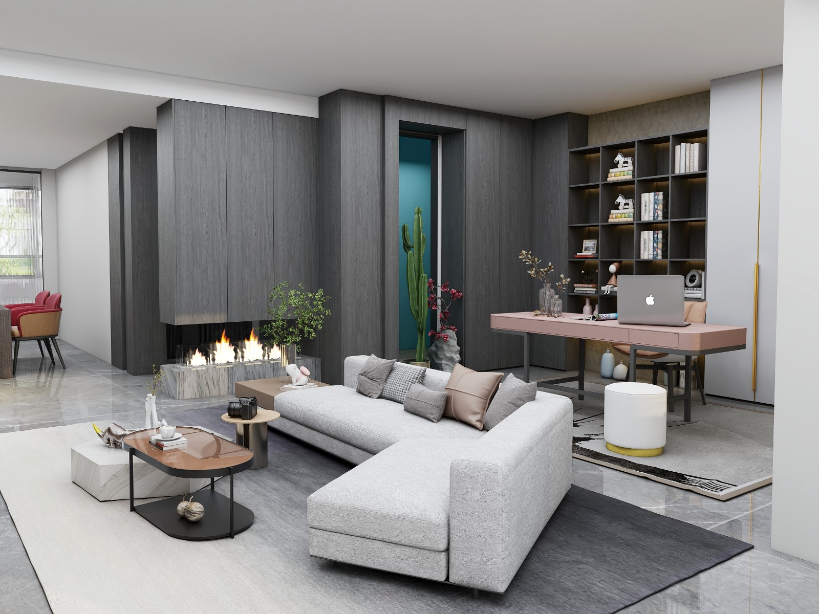 慈溪云顶木作餐厅客厅设计-3