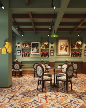 被鲜花包围的咖啡西餐店,太浪漫了