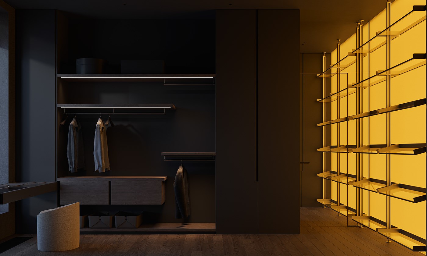 高级黑色系住宅设计 这也太有设计感了吧！-25