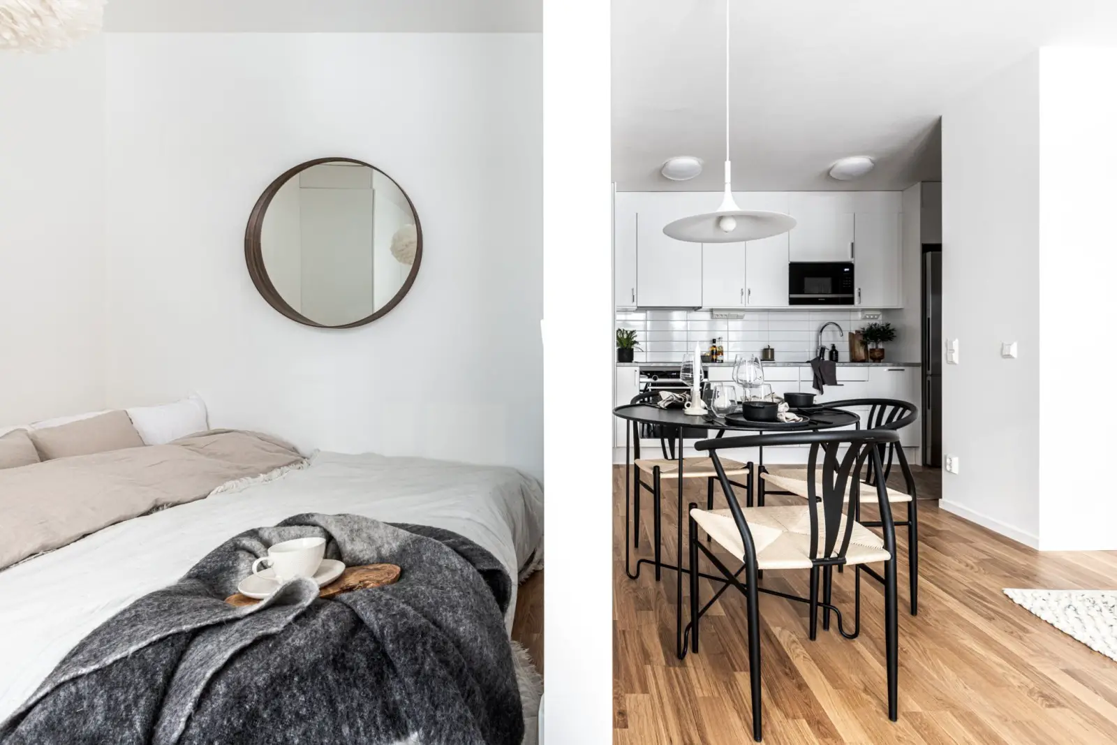 瑞典 34m2 精致黑白工作室,空间布局与设计细节的完美结合-9