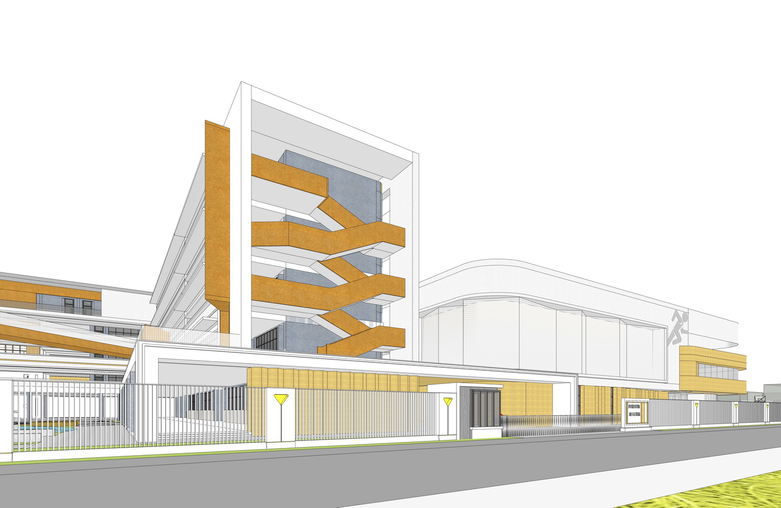 北仑区庐南九年一贯制学校SU模型-7