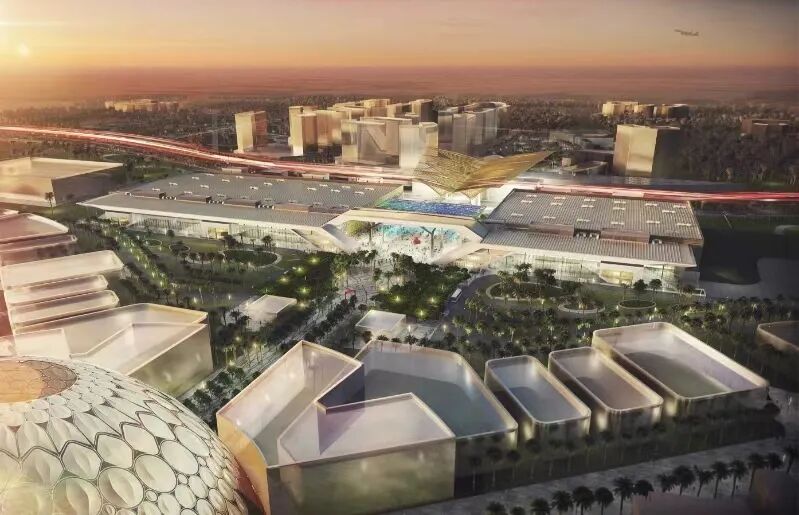 408米超长结构落成！迪拜会展中心扩建项目钢结构主体完工-8