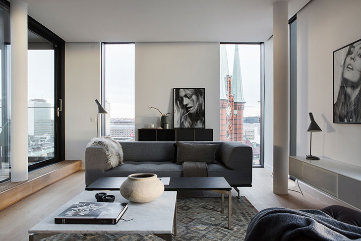 斯德哥尔摩现代奢华公寓，全景窗揽城市风光-12