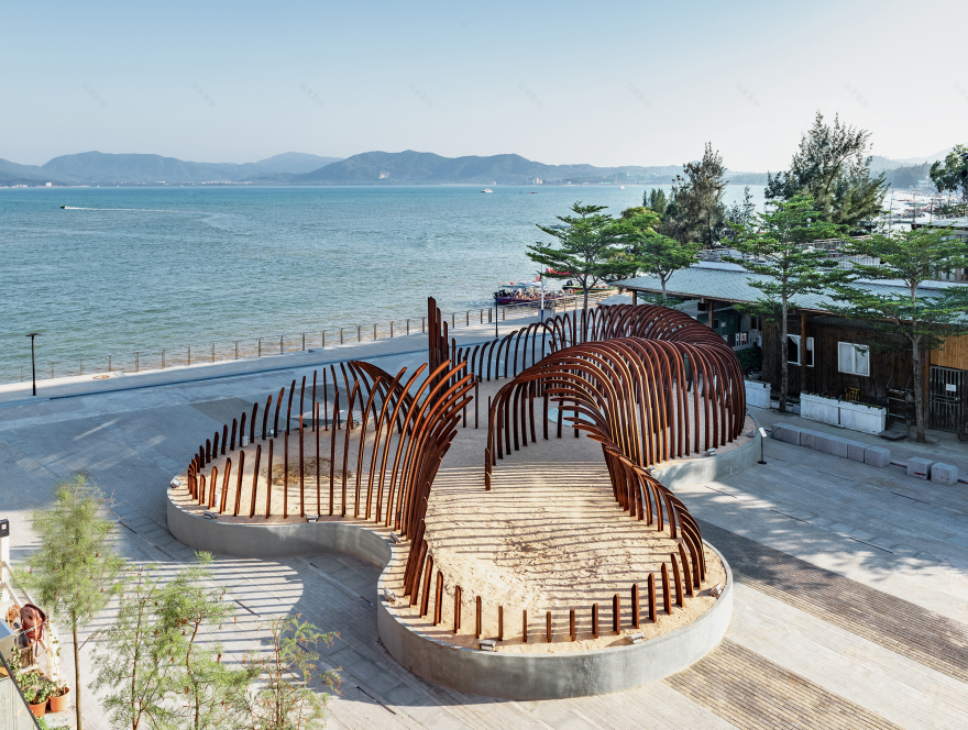 深圳大鹏新区“海之韵”装置——耐候钢打造的海洋主题互动空间-13