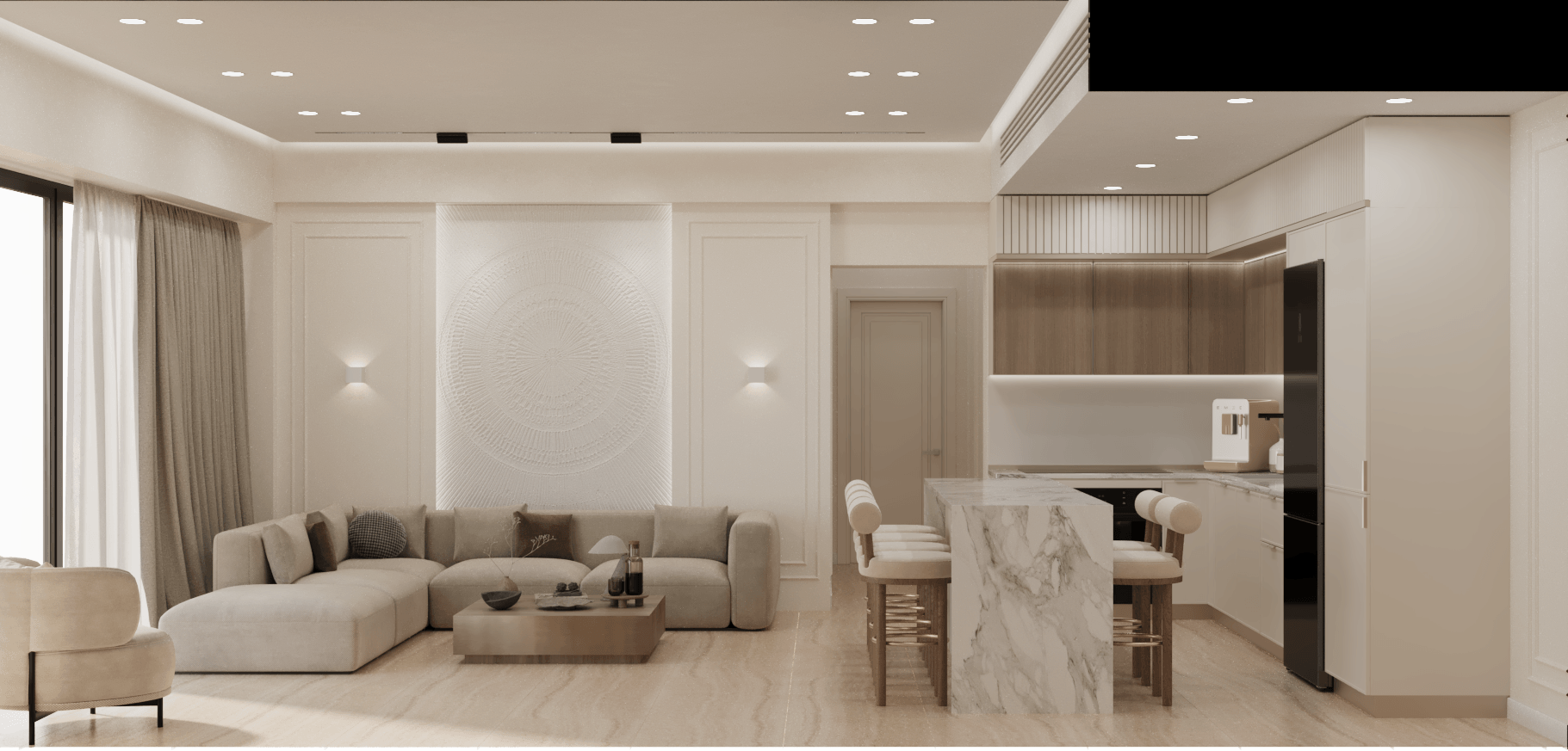 Warm Minimalist Apartment-4