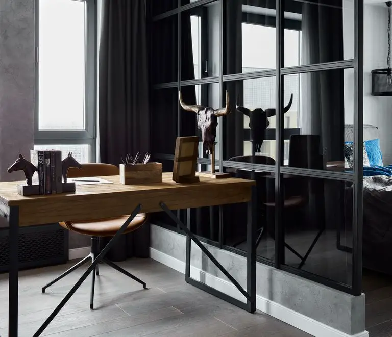 莫斯科新派暗黑工业风公寓设计-5