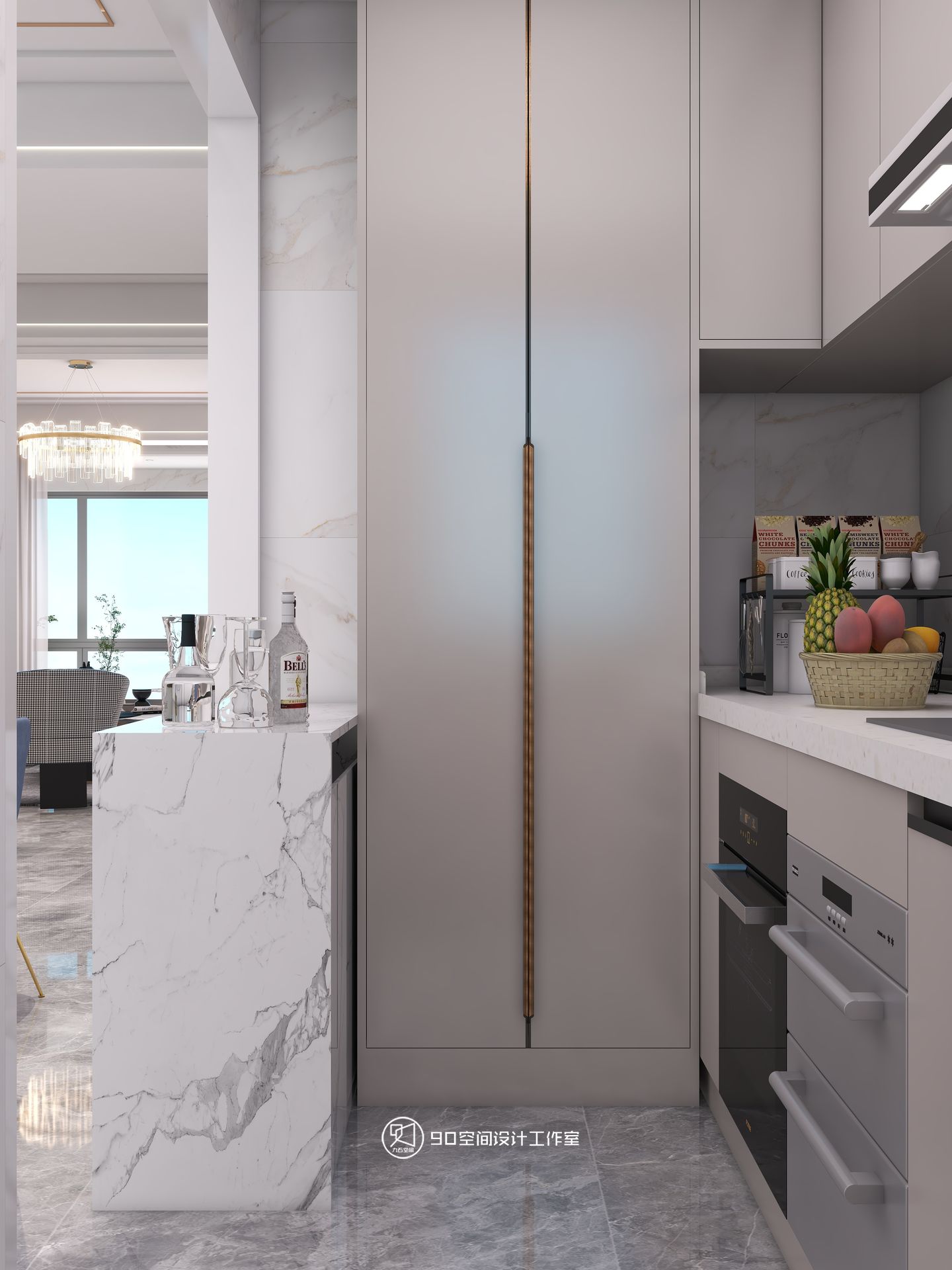 135㎡现代简约开放式餐厨设计-16