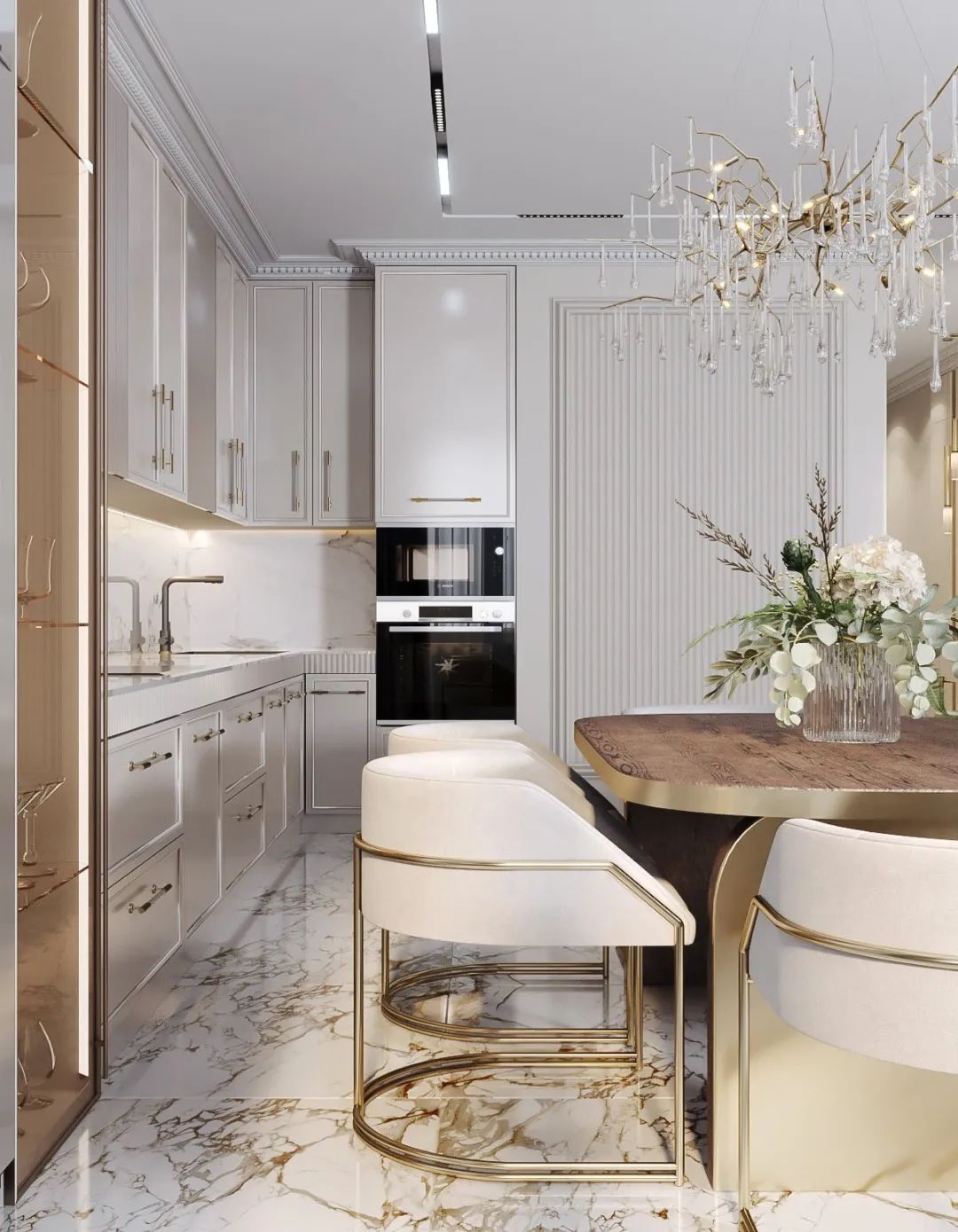 87㎡黄铜轻奢时尚家居丨Artis Interiors-18