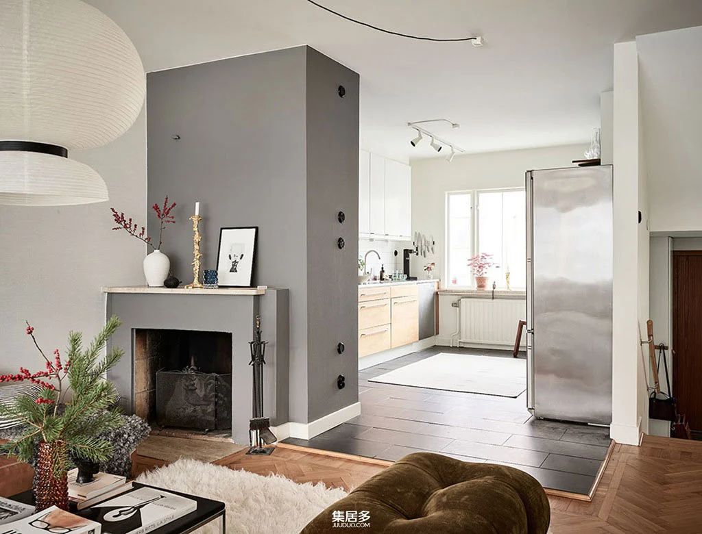 瑞典经典联排别墅内宜人的时尚冬季内饰-13