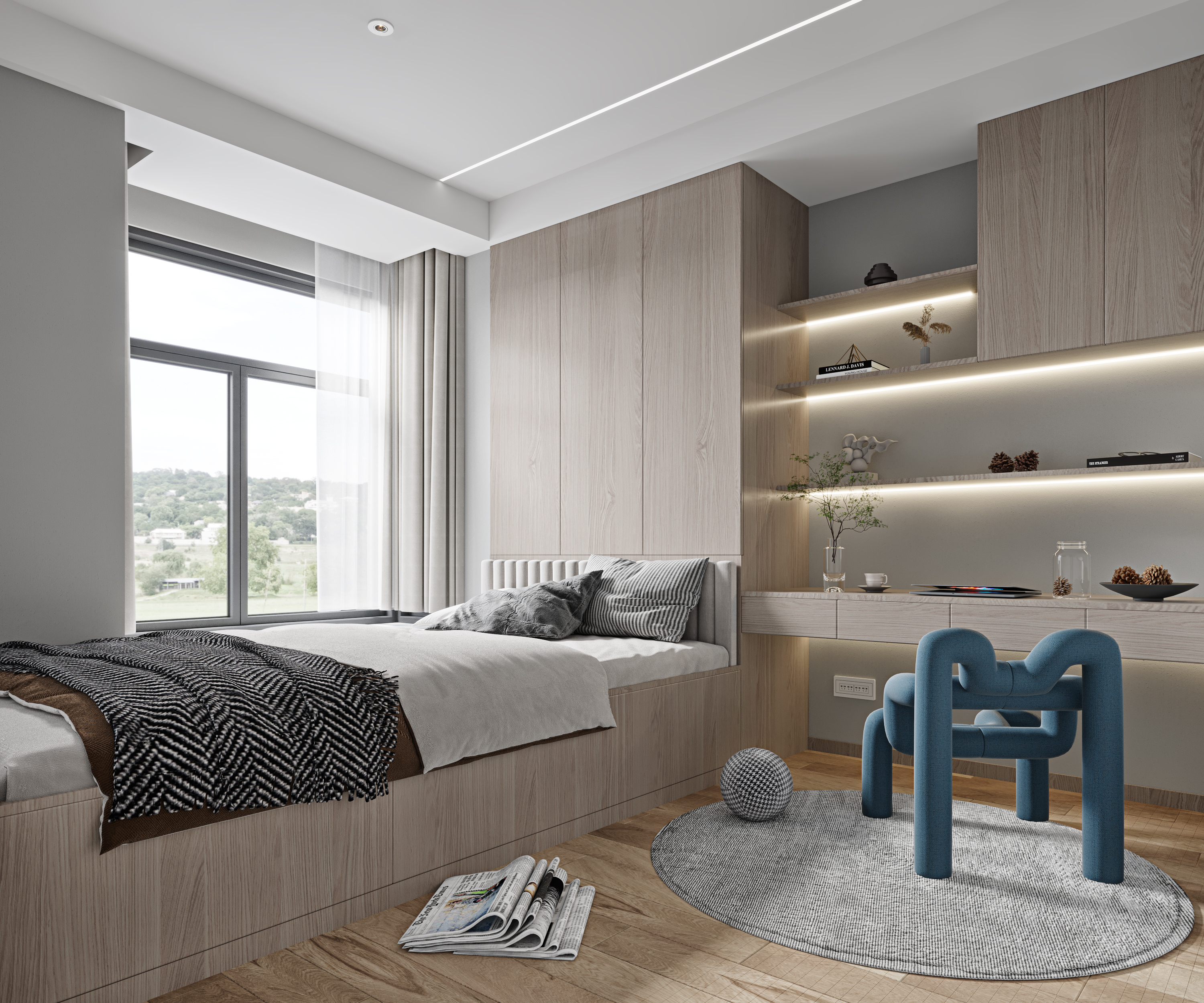 现代北欧风“陈陈家”设计 | 舒适宜居的艺术空间-9