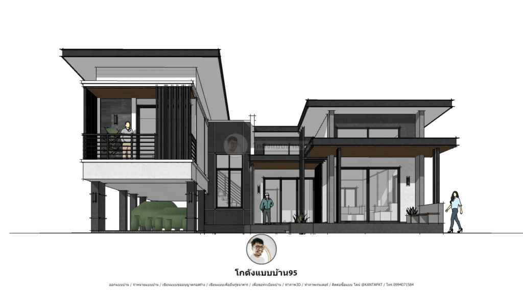 半层抬高式房屋P  1747现代设计房屋丨KODANG BAAB BAAN 95（โกดังแบบบ้าน）-16