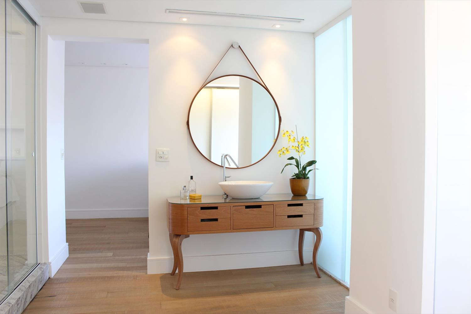 巴西 SP 市 SL 公寓 | 明亮木质与白色砖墙的简约空间-14