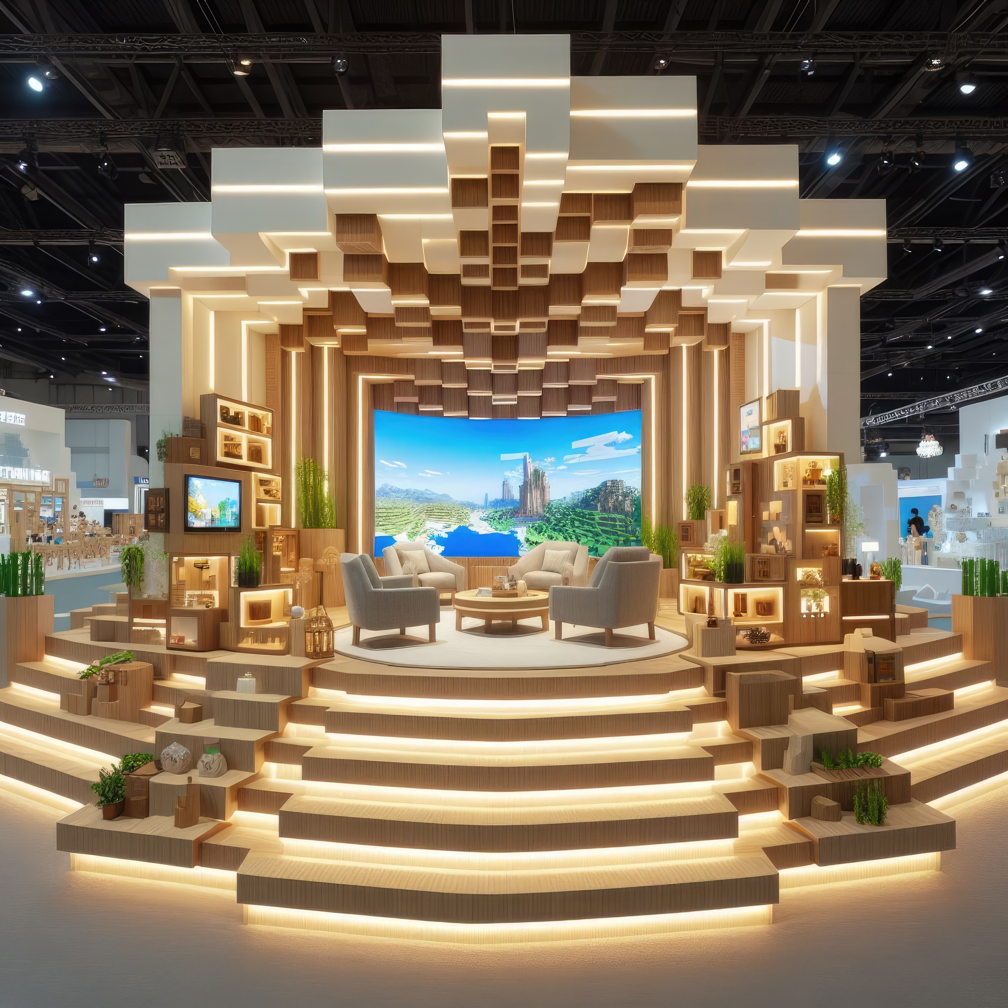 Minecraft exhibition booth/store design ai generated-1