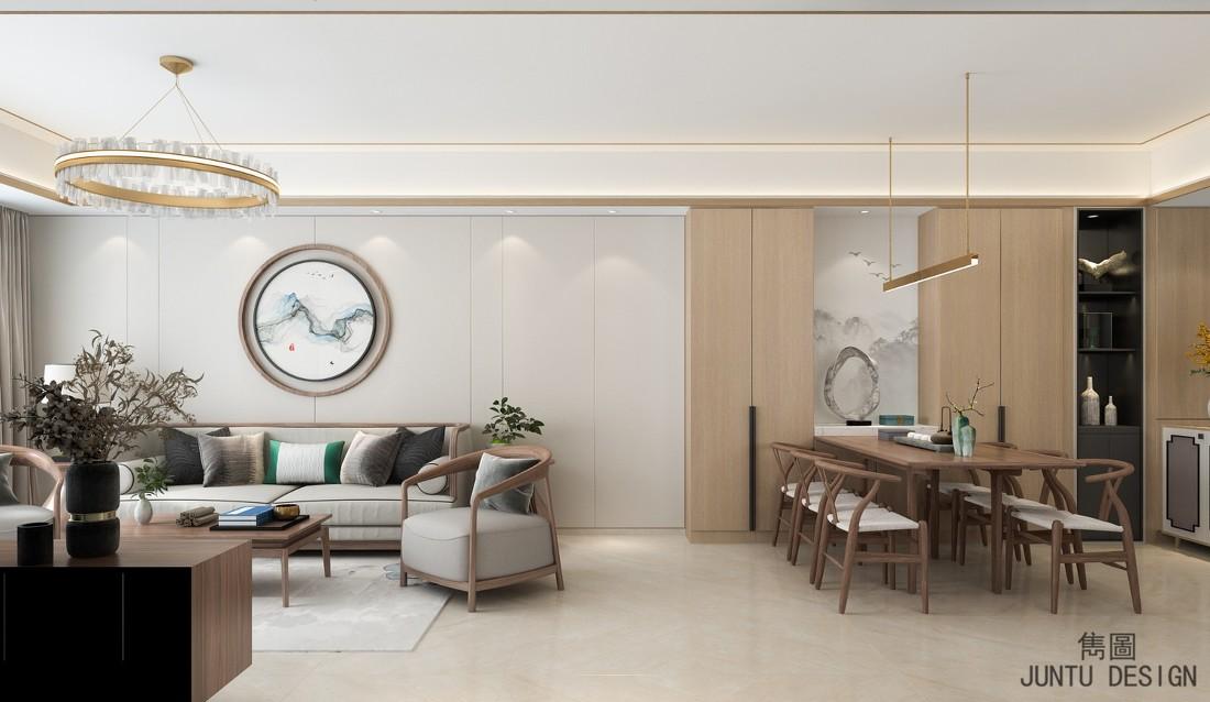 现代中式家居,拆墙扩容空间,原木与玻璃的通透之美-4