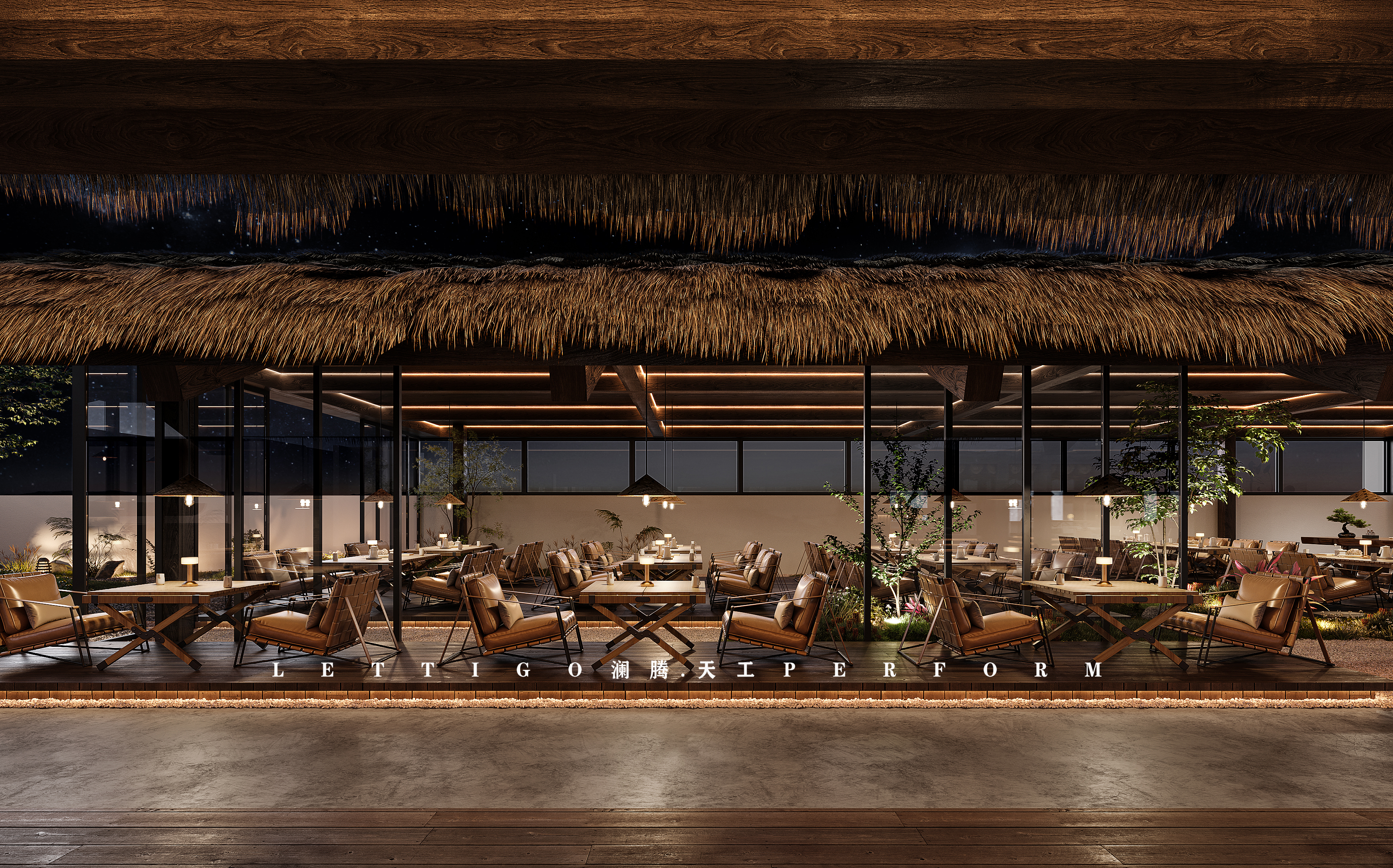 这样的露营风花园式露厅餐厅才是餐饮界的王者吧-15