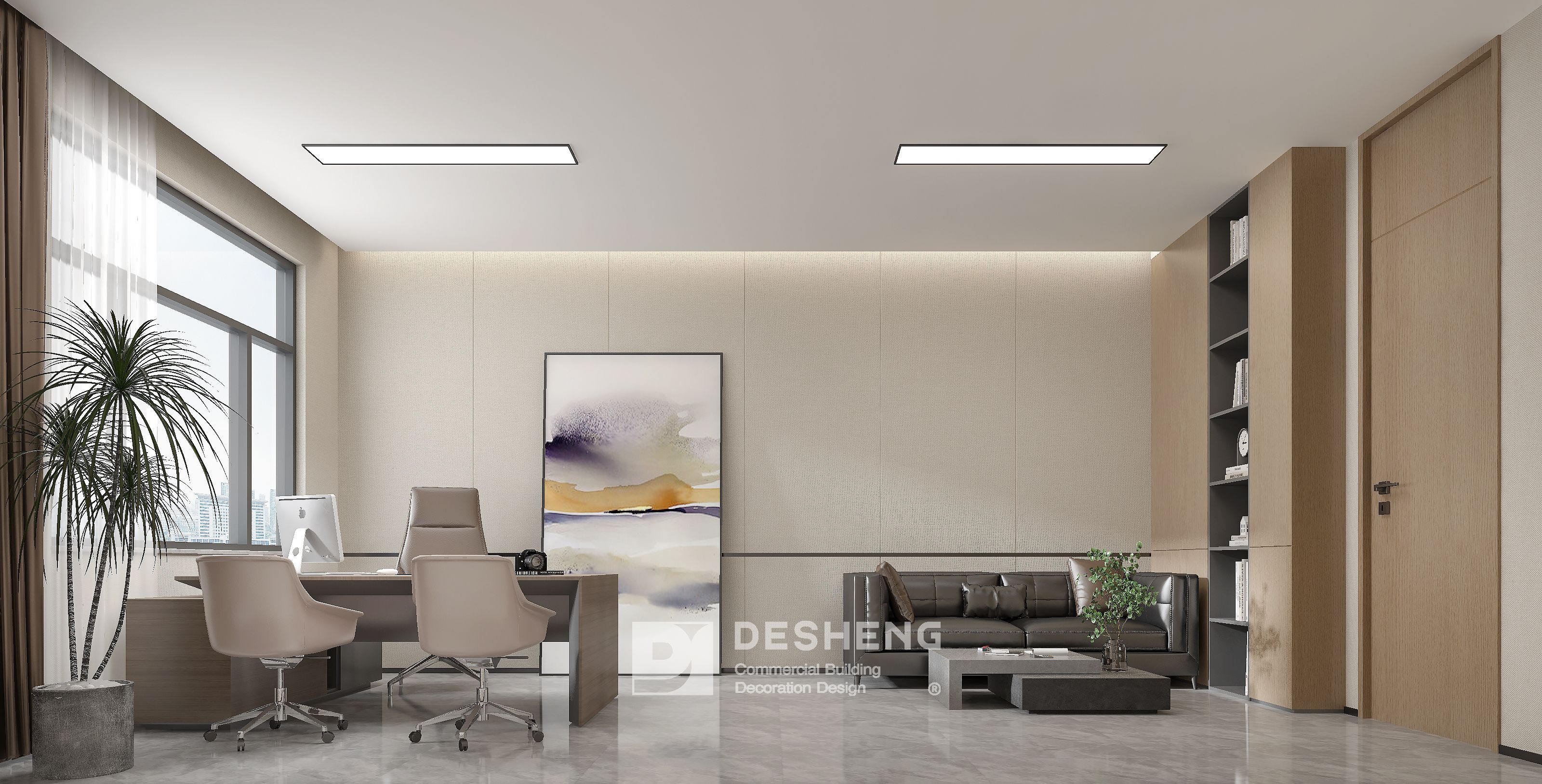 德盛装饰办公室装修案例-朗盈科技-4