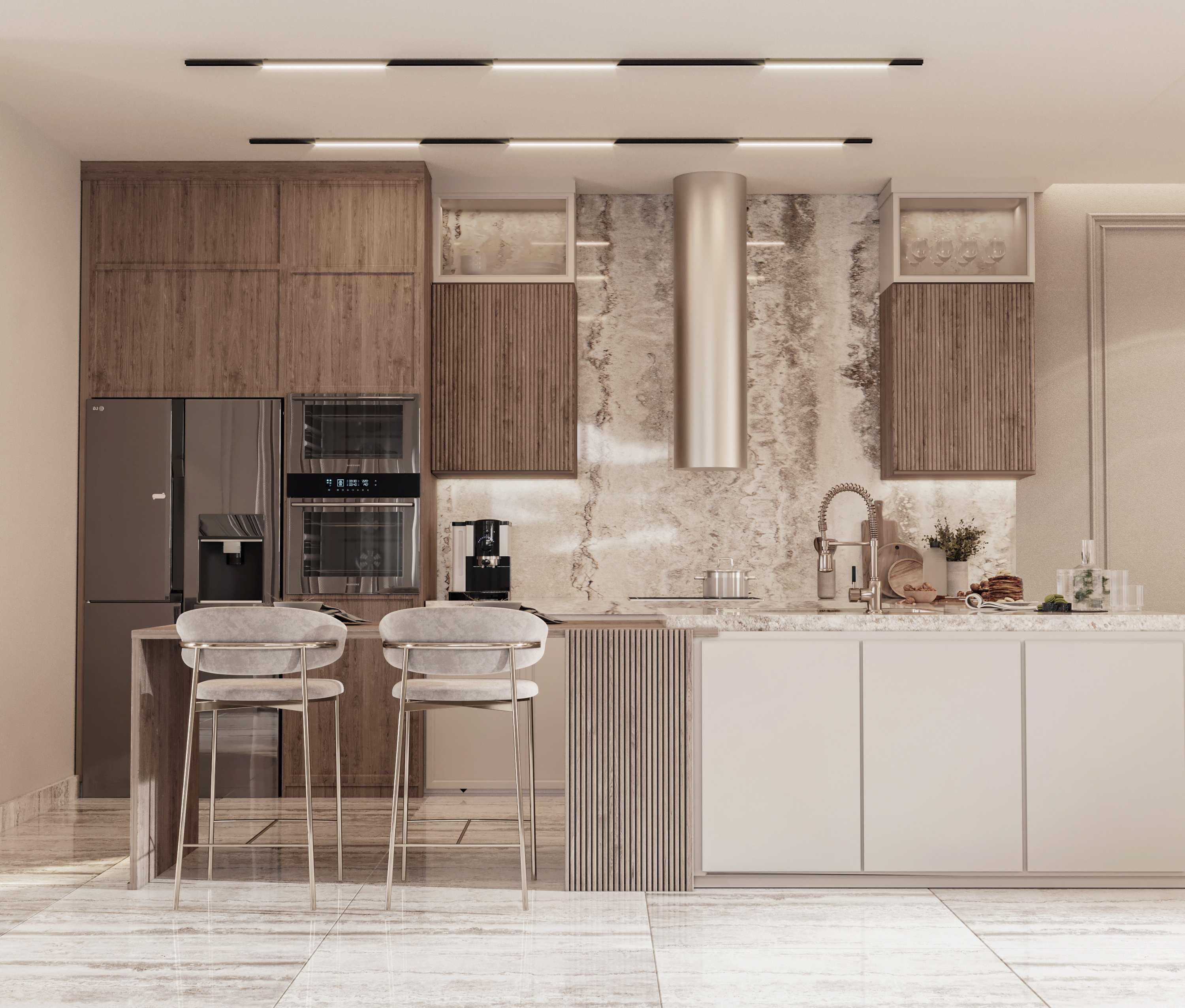 Neo classic Reception with Kitchen-6