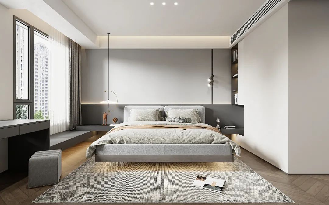 黑白灰雅境 · 湖北孝感 140㎡全案设计丨中国孝感丨苏州维斯曼全案设计-23