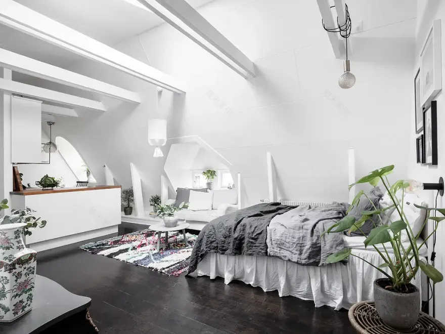 简约瑞典工作室 舒适睡眠空间-1