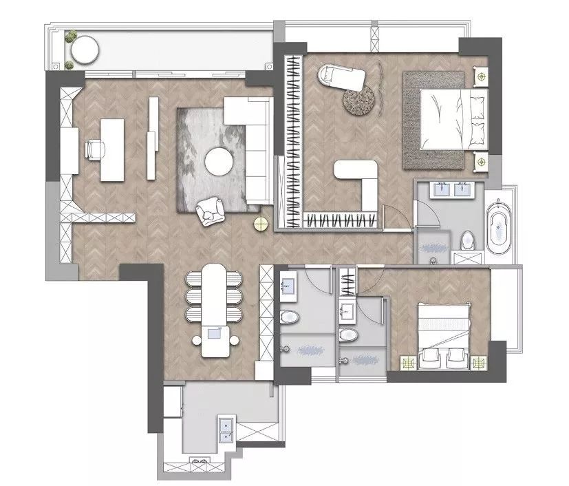 80 后花艺师 190㎡精装房改造,打造开放通透的理性和感性空间-11