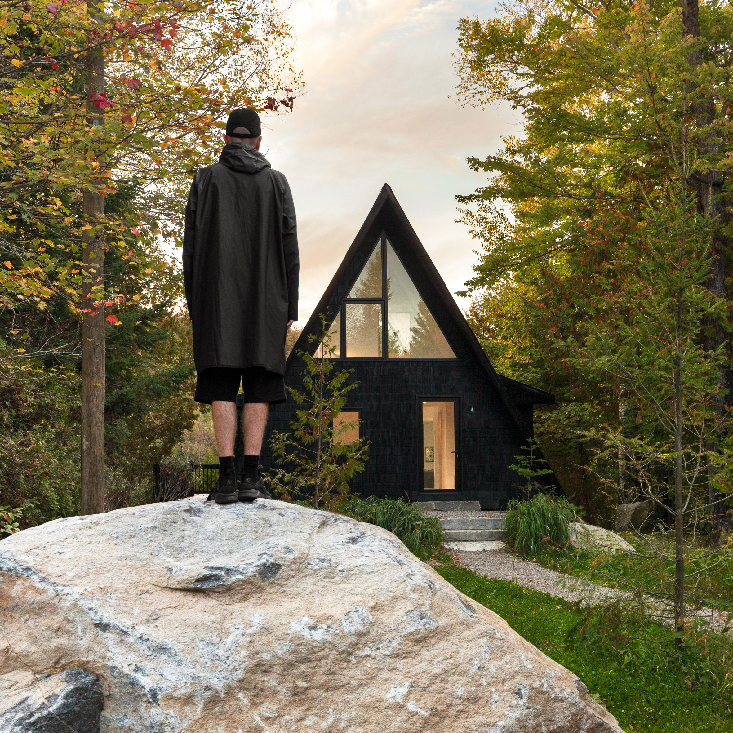 Jean Verville overhauls A-frame cottage in the Quebec forest-0