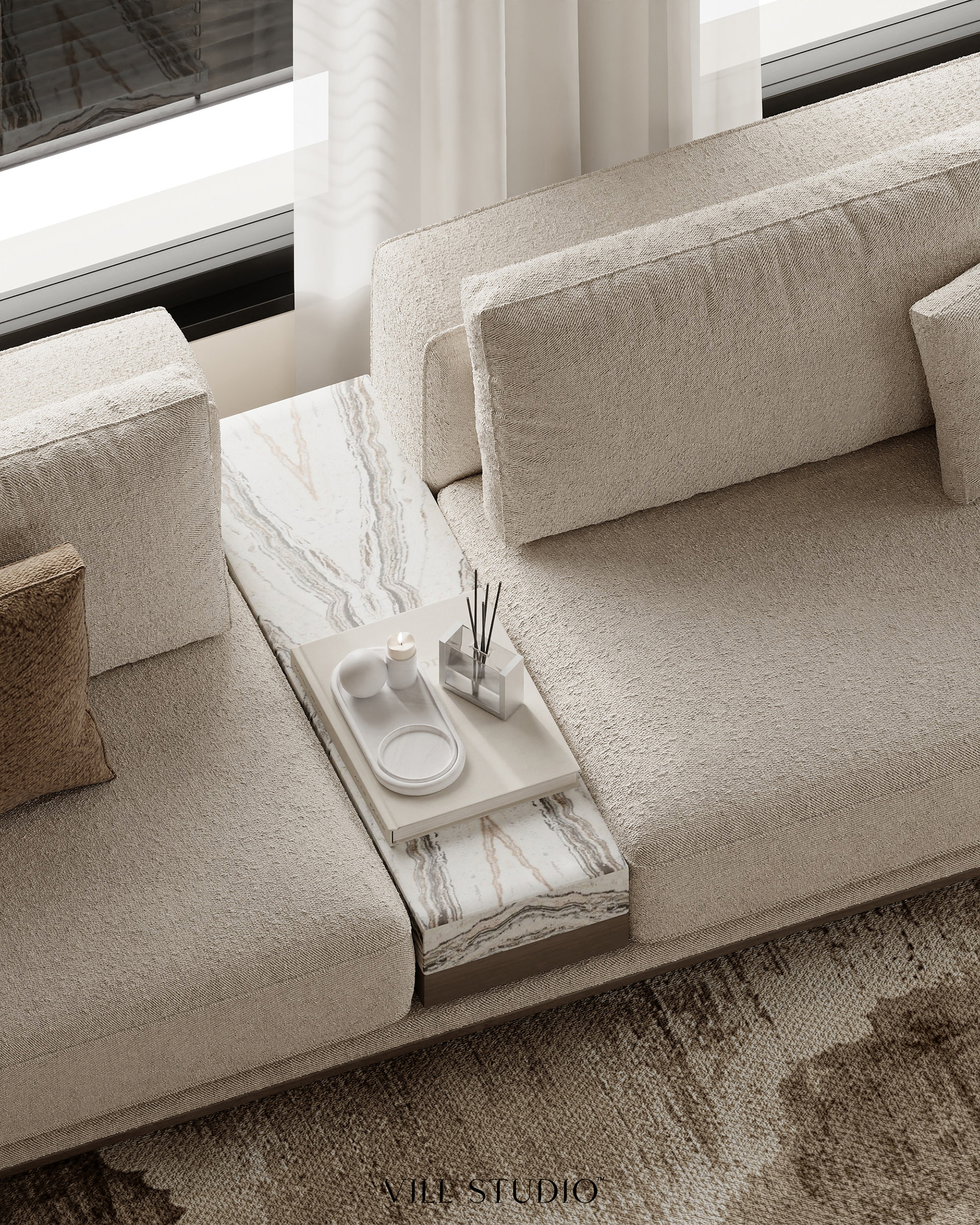 LUXURY VILLA LIVING & DINING INTERIOR DESIGN | KSA-14