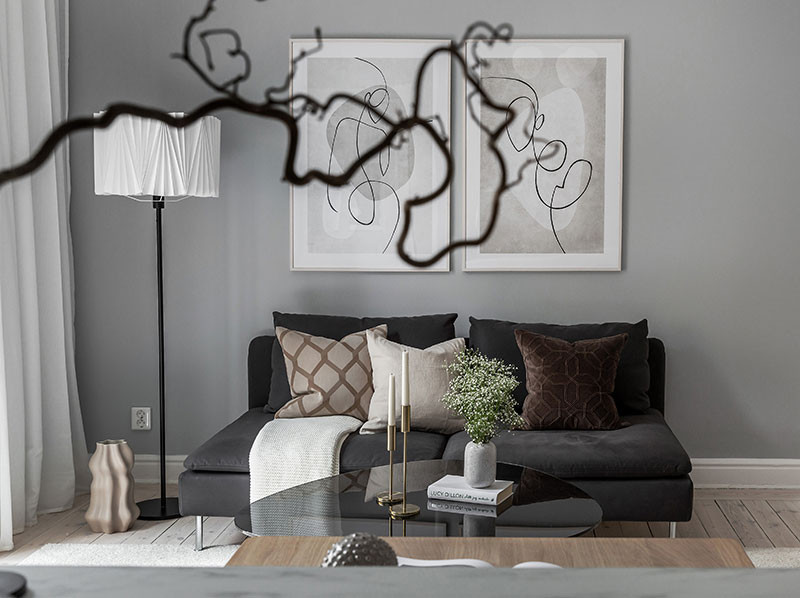 舒适北欧小公寓,灰色基调搭配温馨贝壳色调-11