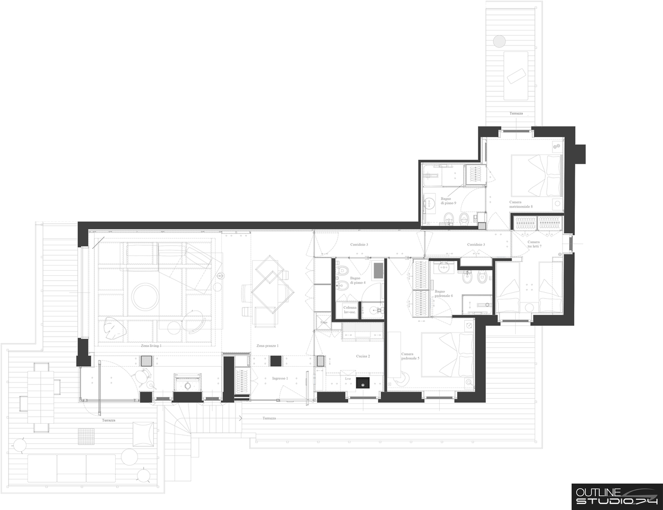 意大利 130m²自然都市风极简住宅设计-40