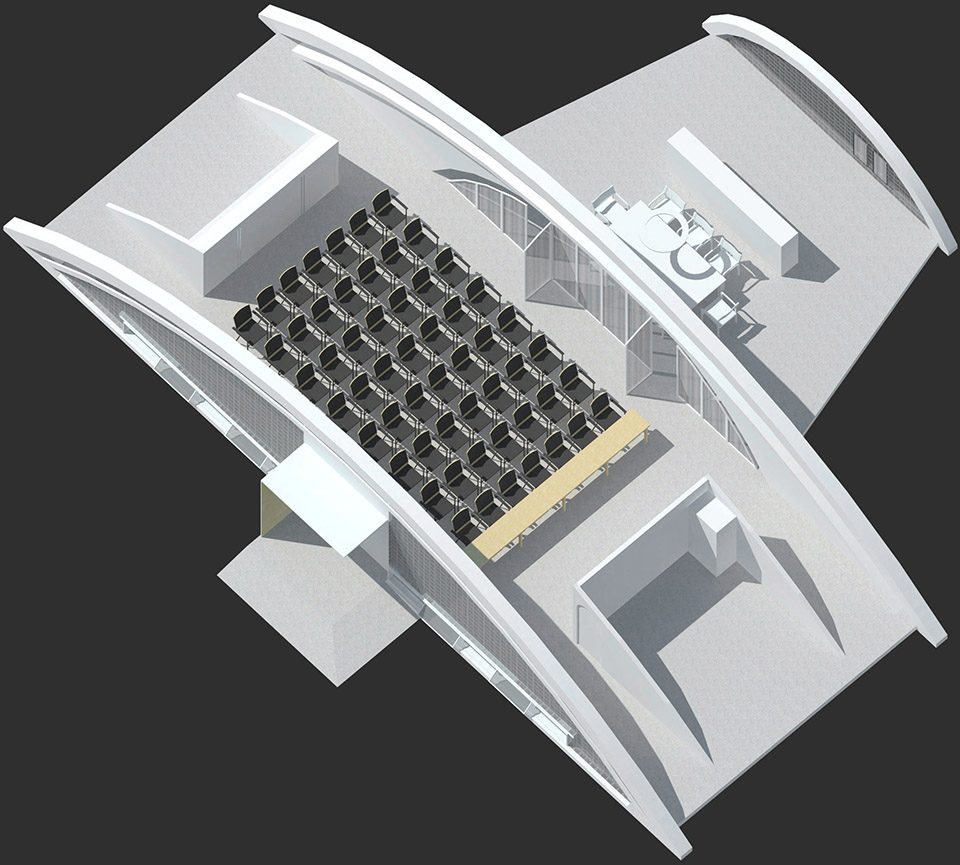上海虹桥飞机库变招投大厅,光与玻璃砖的巧妙运用-43