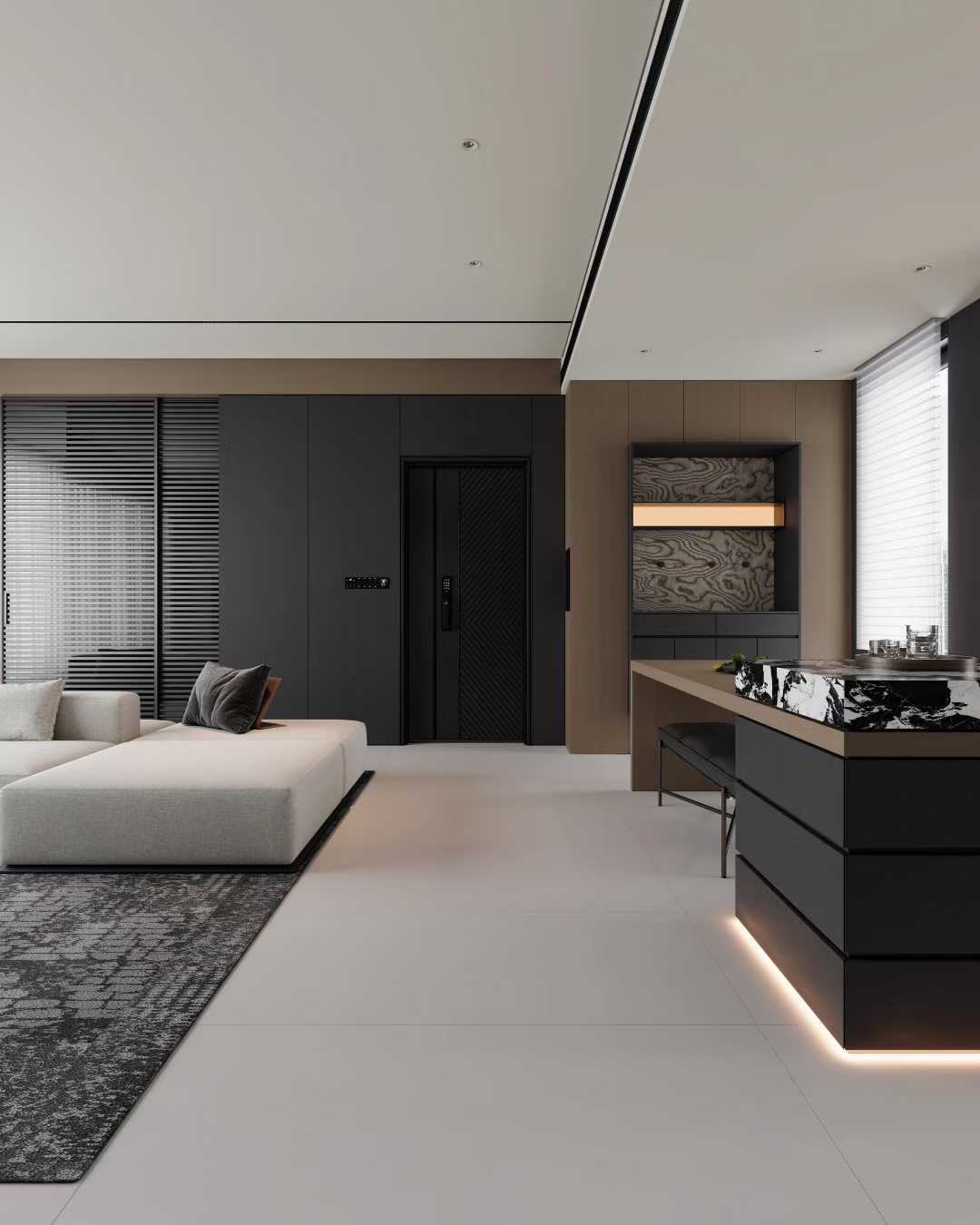 黑白木色结合的意式极简-1