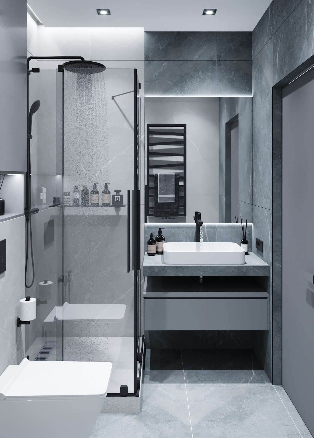 93㎡灰色系空间设计 演绎现代人的精致生活-9