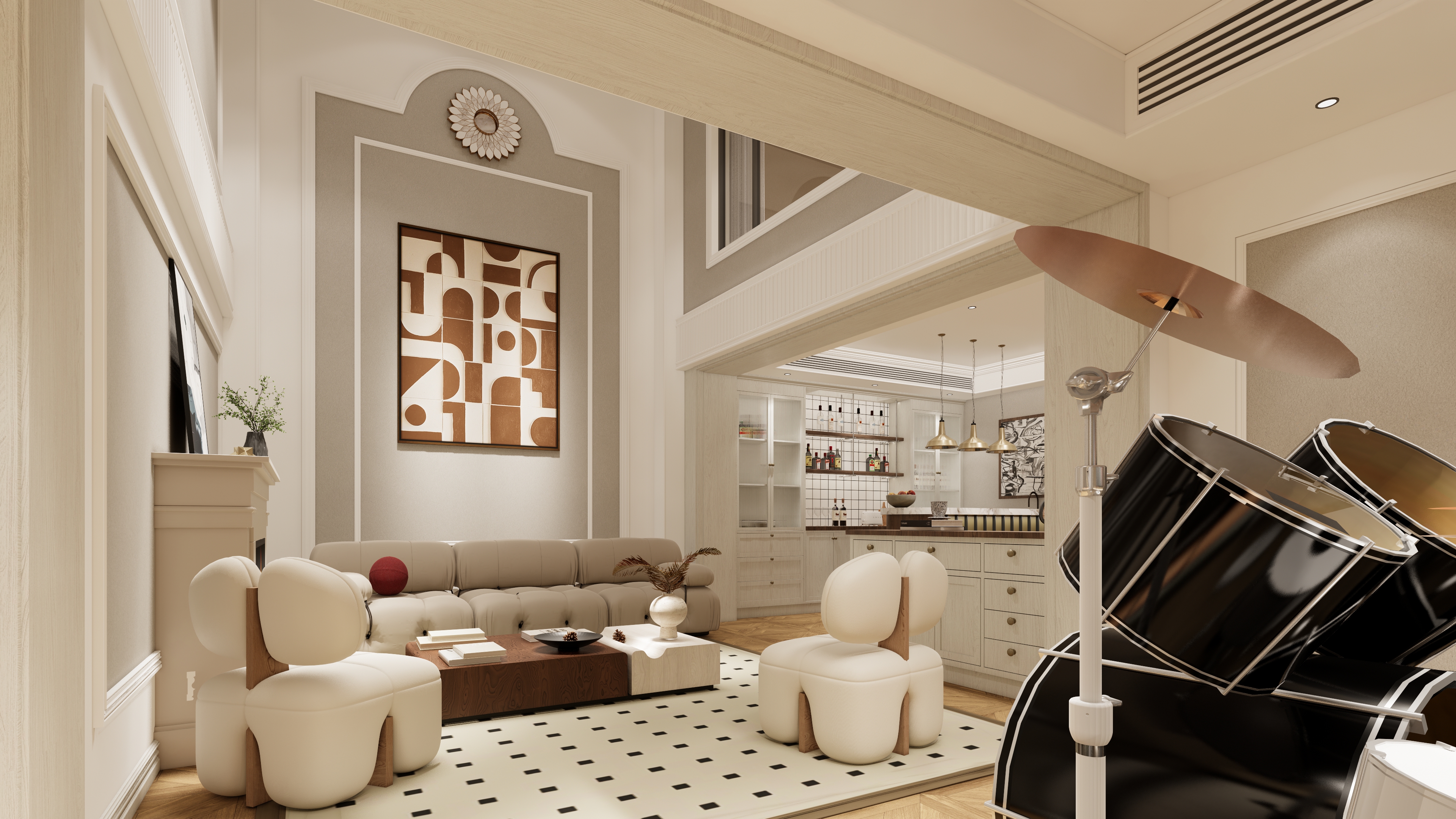 现代美式别墅设计作品丨中国扬州丨南京云间万象空间设计-26