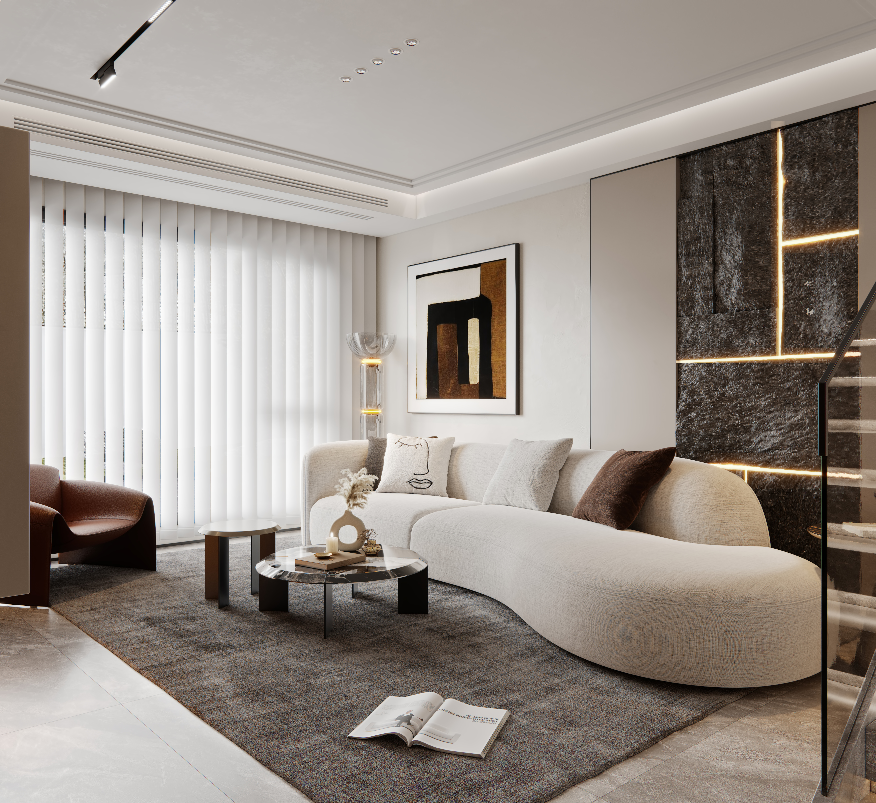 意式轻奢客餐厅 意式客厅-3