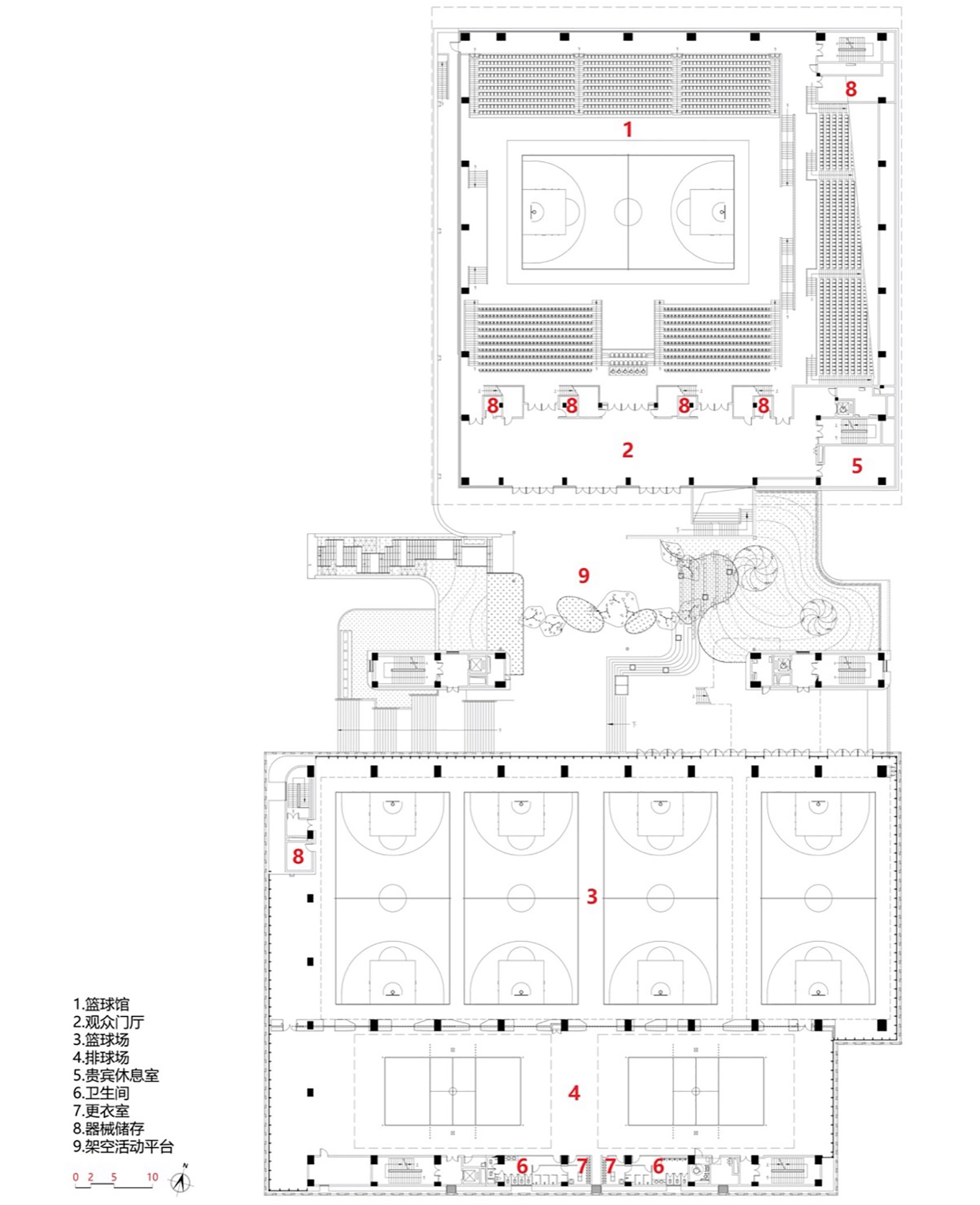 五邑大学体育馆丨中国江门丨华南理工大学建筑设计研究院有限公司-109