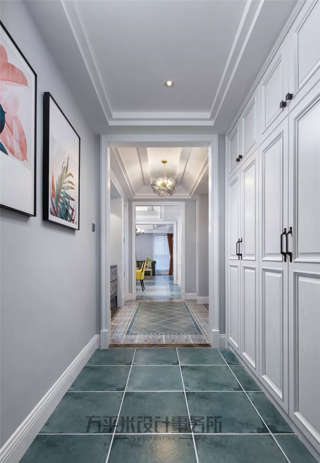 长夏方平米设计,美式平层大宅的优雅色彩碰撞-62