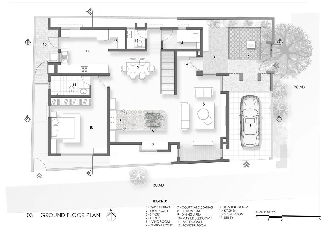 有两个庭院的房子丨印度班加罗尔-27