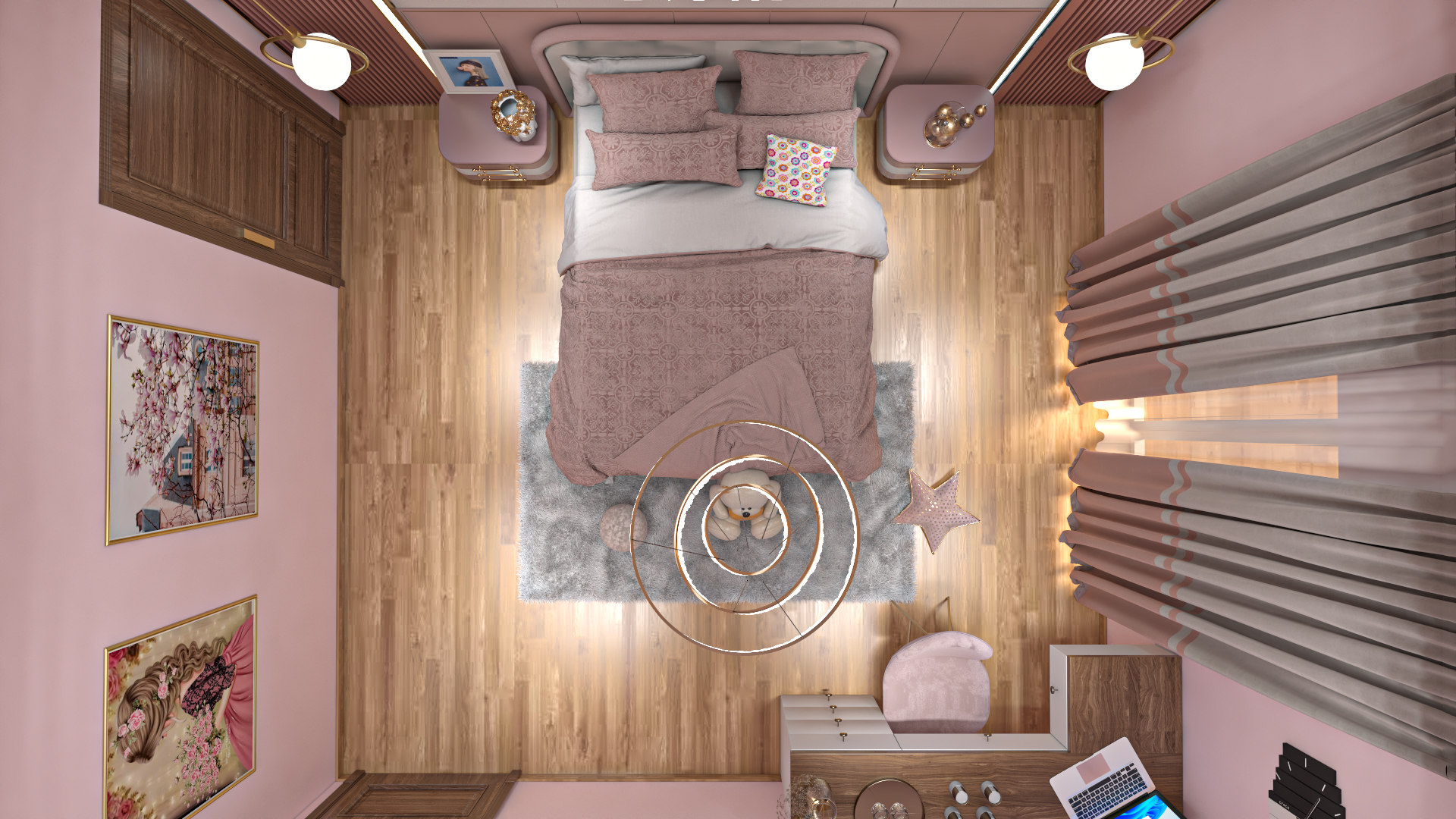 تصميم غرفه بنت بالتجمع الخامس girl room sth settlement-9