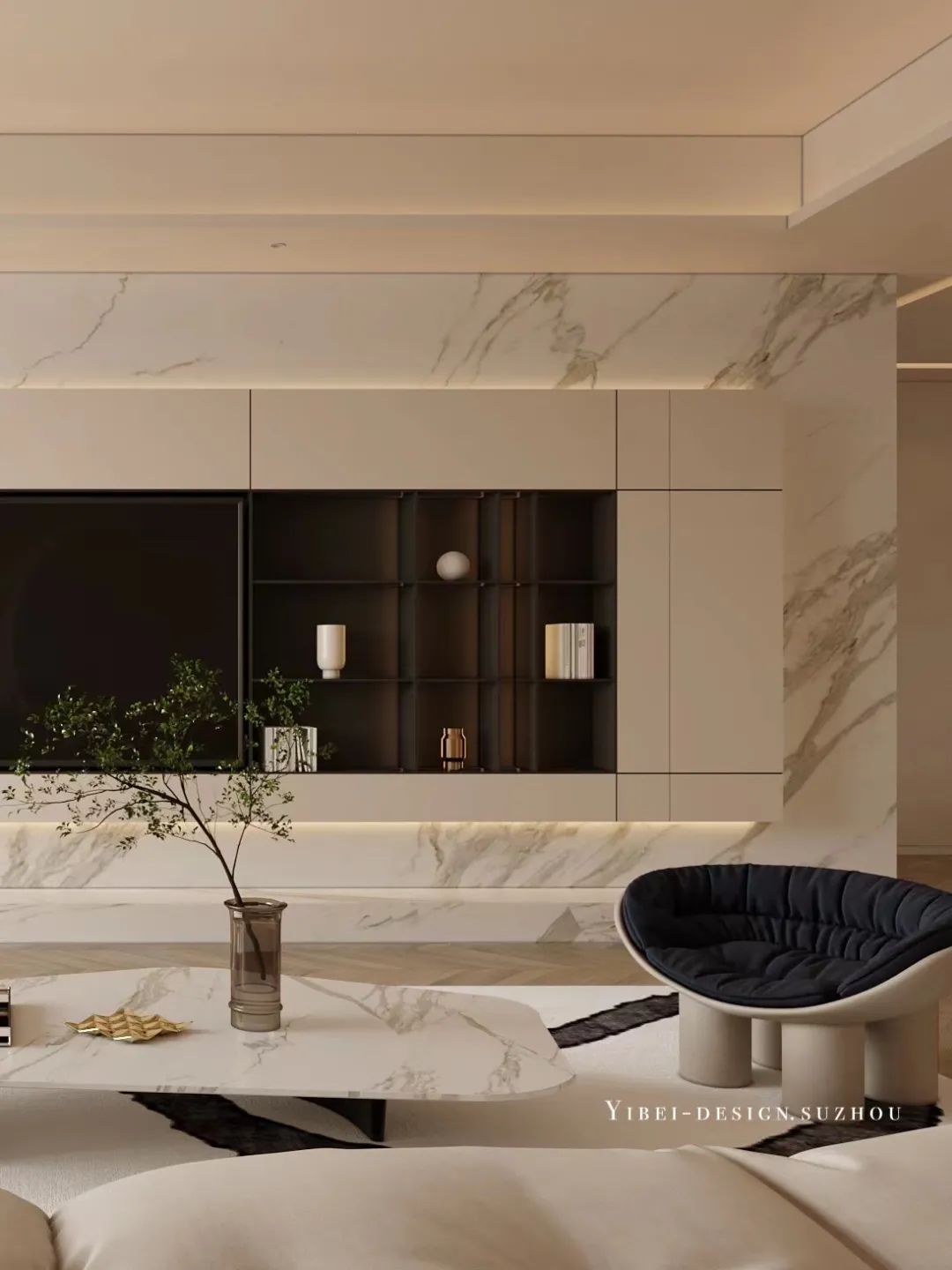 奶油系浪漫家居丨中国苏州丨一贝设计-5