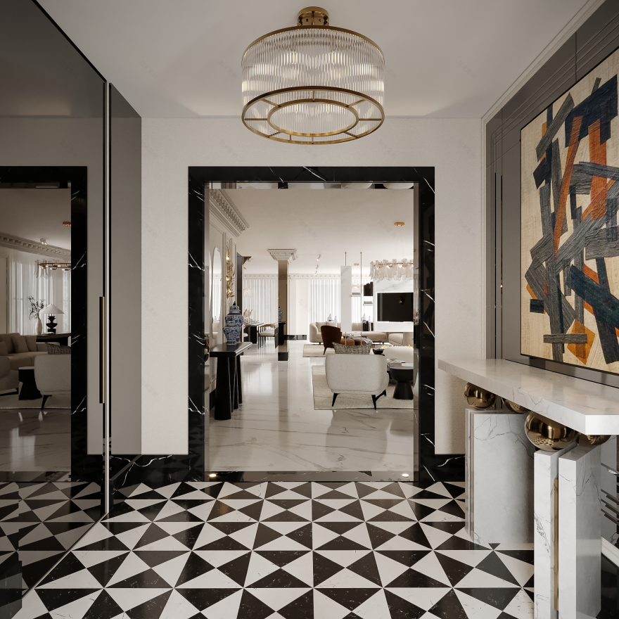 迪拜豪华别墅室内设计渲染丨阿联酋迪拜-0