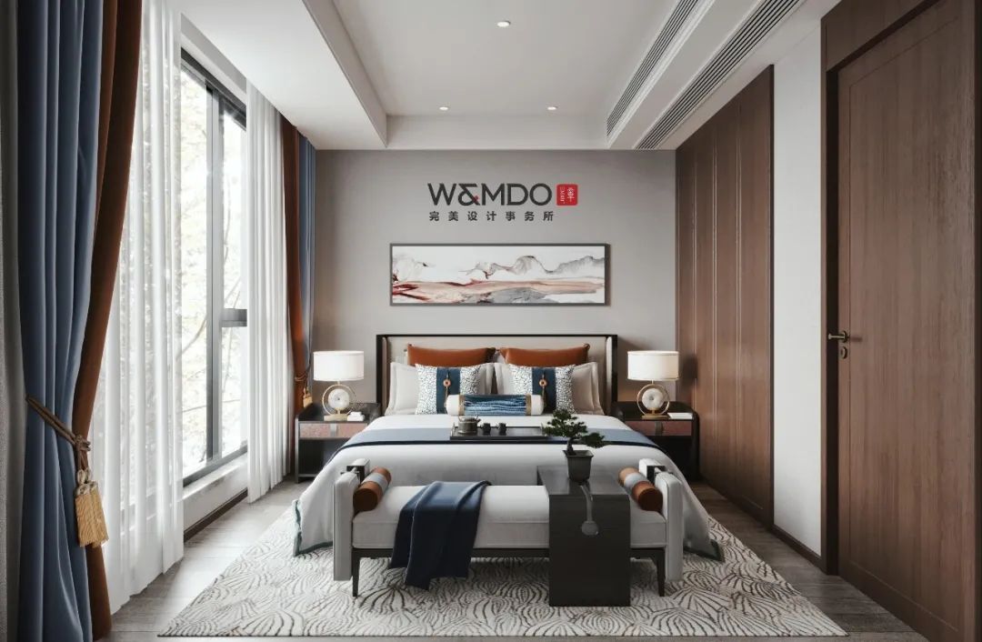 蓝山湾·肖府新中式设计,融合清雅古韵与精致简约-28