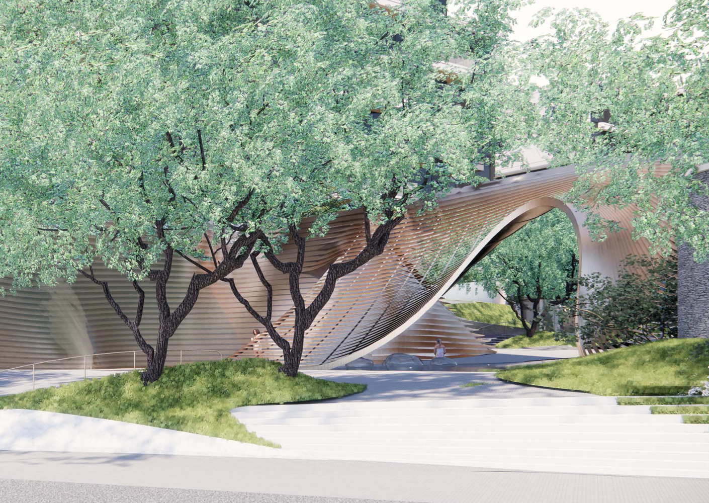 重庆首钢云尚江来江临悦大区入口景观SU模型-0